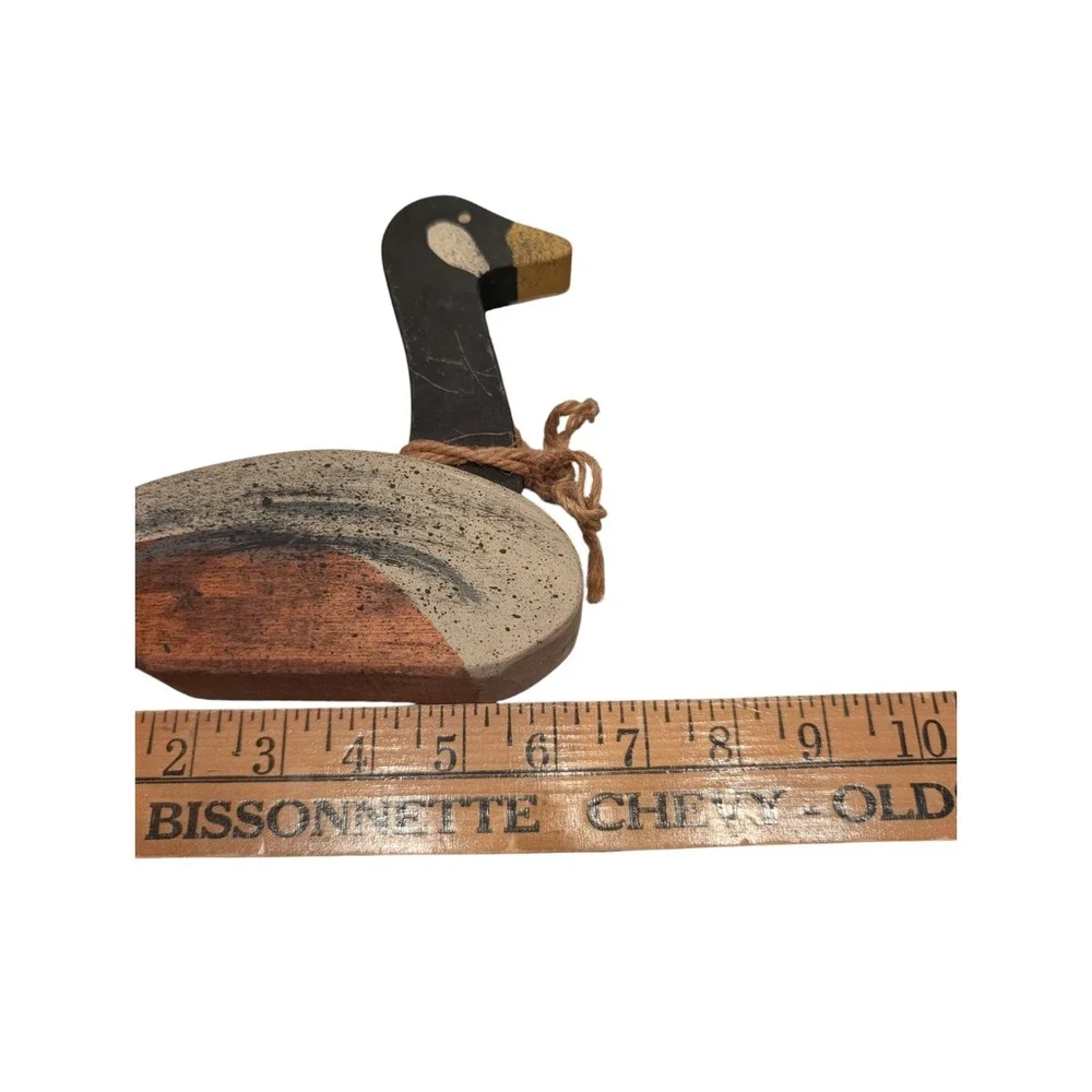 Primitive Folk Art Wooden Canada Goose Decoy Distressed Rustic Country Decor